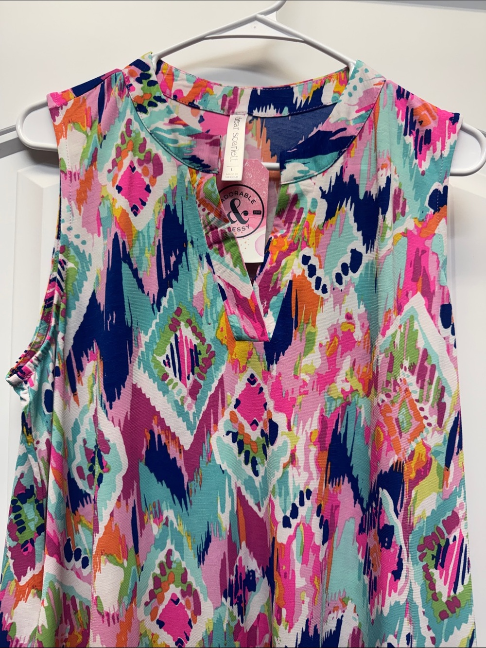 NWT Dear Scarlett Lizzy water color tank dress size Large - Picture 2 of 3